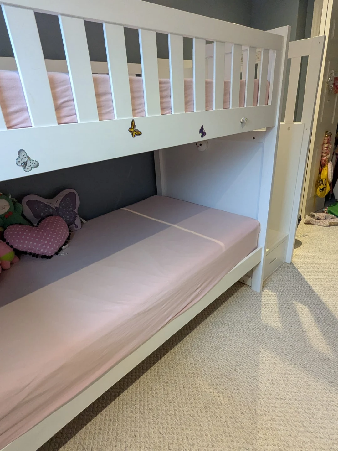 White Bunk Bed with Stairs and Drawers - photo 2