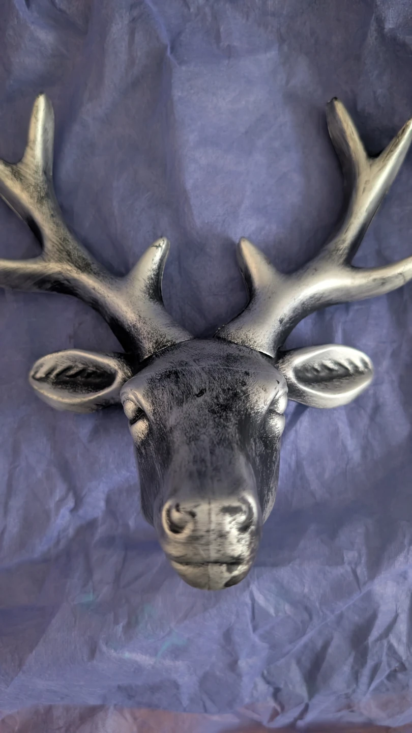 Silver Faux Taxidermy Deer Head Wall Mount