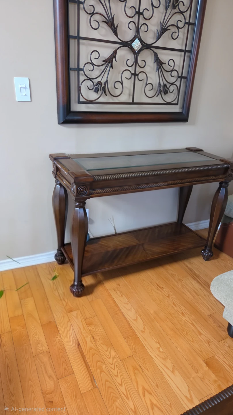 Console Table with Glass Top