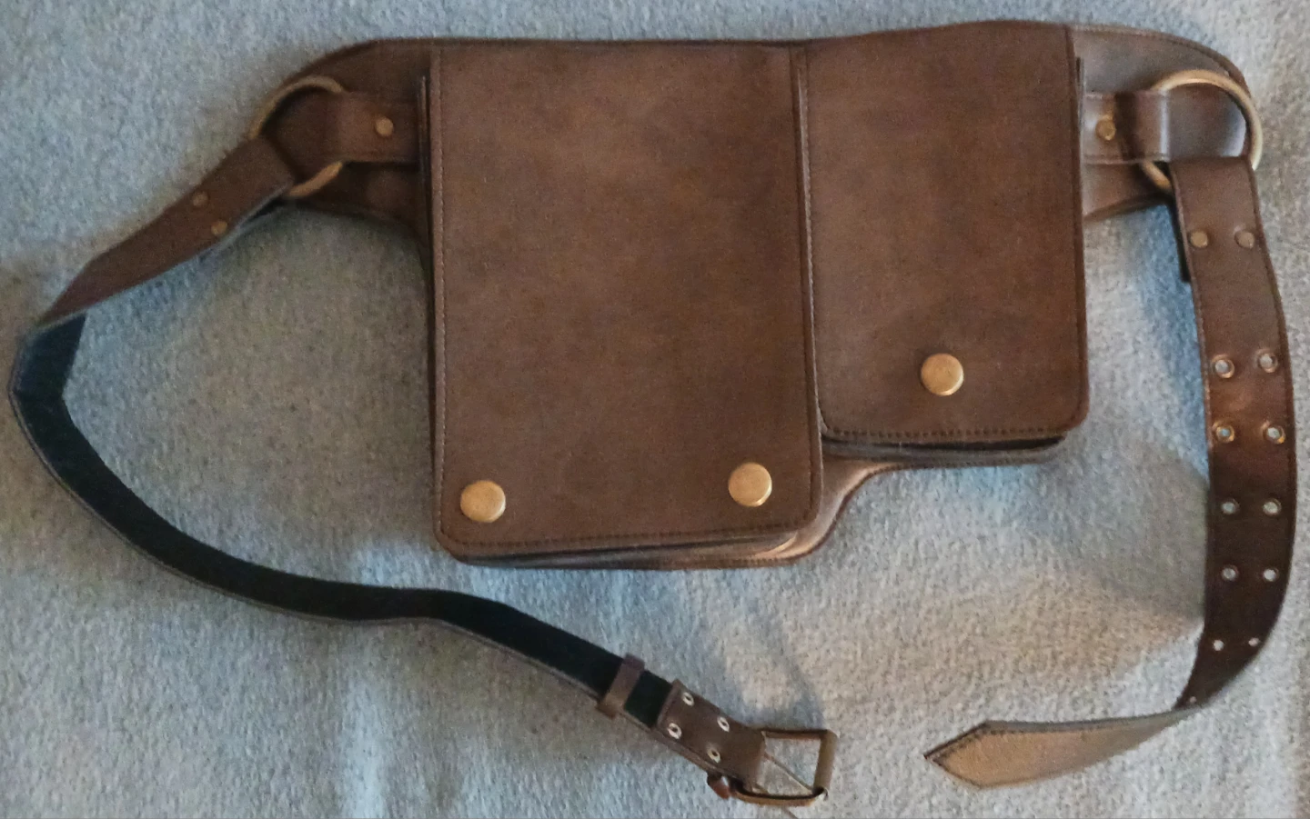 Brown Leather Belt Pouch Bag