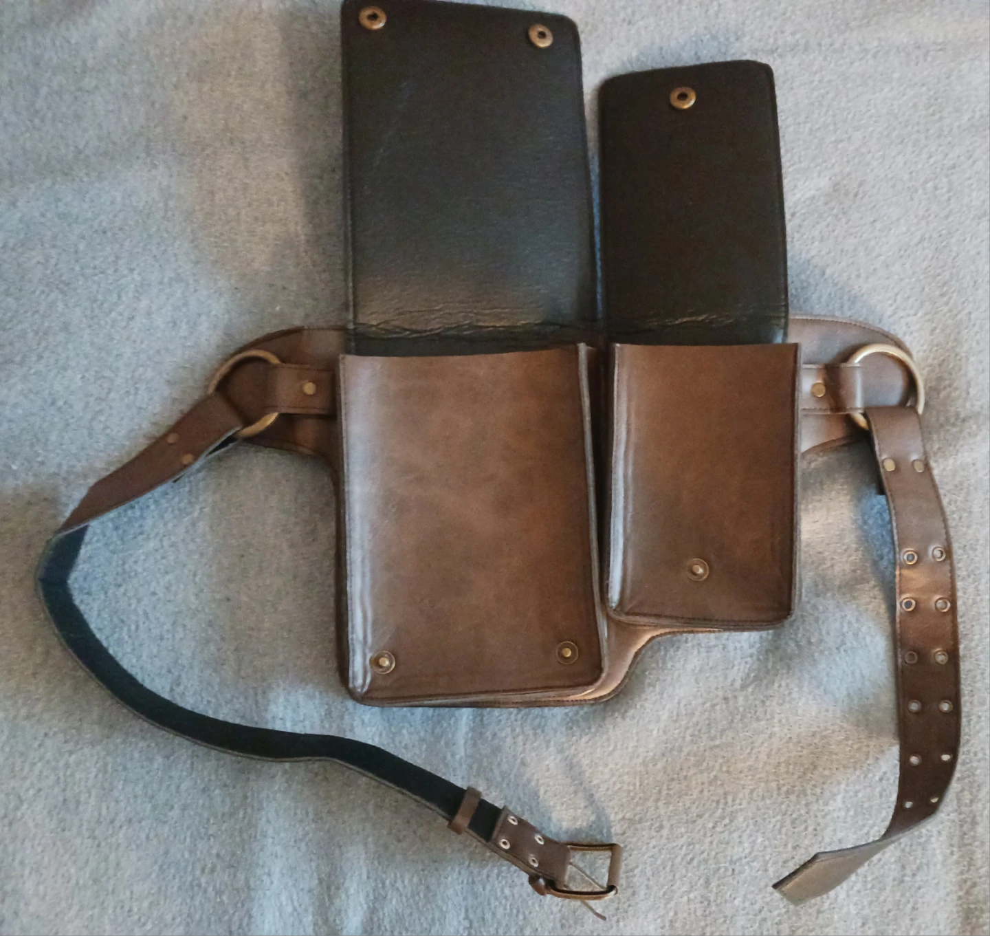 Brown Leather Belt Pouch Bag - photo 2