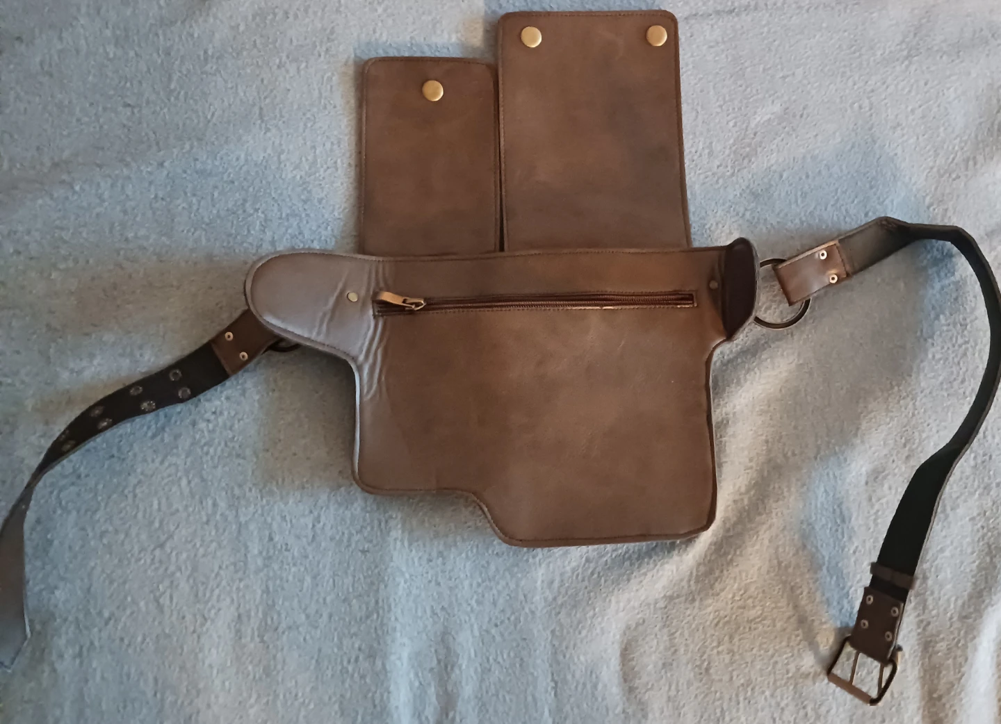 Brown Leather Belt Pouch Bag - photo 3