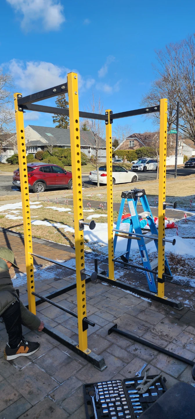 Yellow Power Rack with 185lbs Weight Plates - photo 2