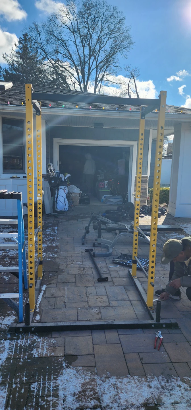 Yellow Power Rack with 185lbs Weight Plates - photo 3