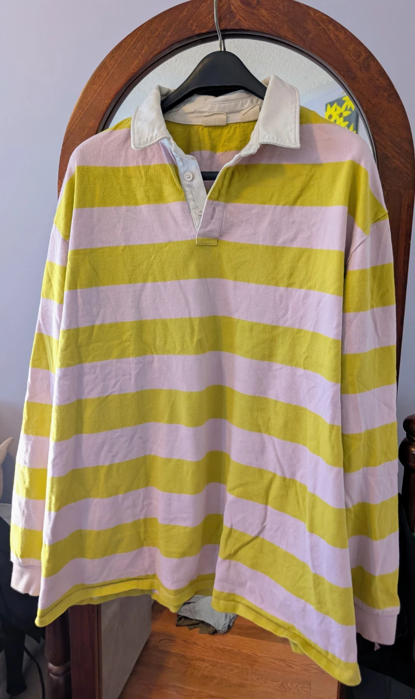Levi's Rugby Shirt - Yellow/Pink Stripes XL
