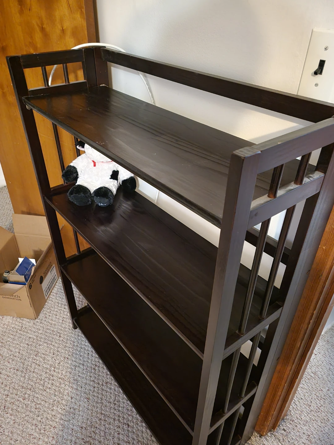 Dark Brown Folding Bookshelf - photo 2