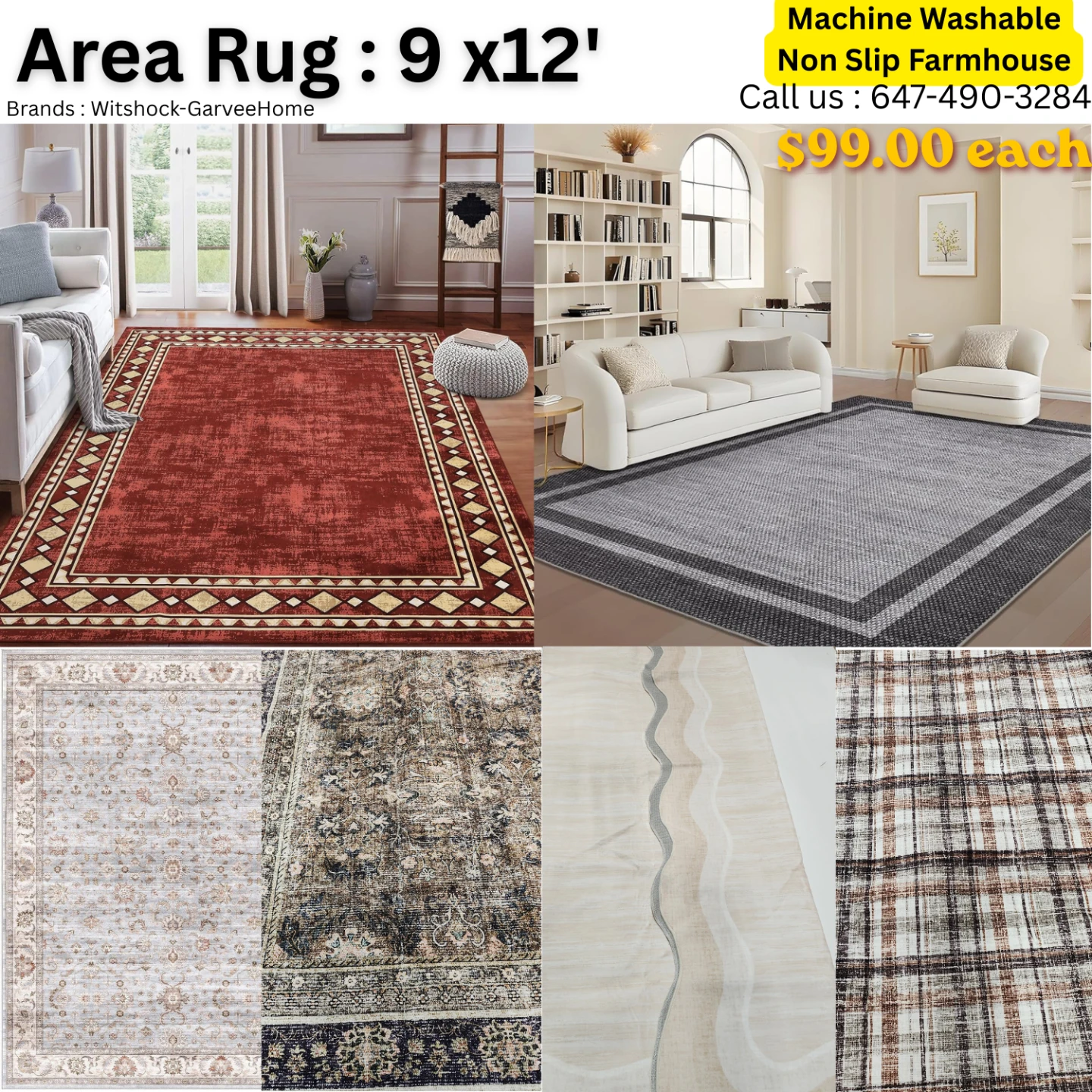 Brand New Area Rugs Carpets 9 x 12 feet