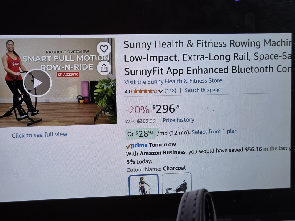Sunny Health & Fitness Row-N-Ride Smart Full Motion Machine