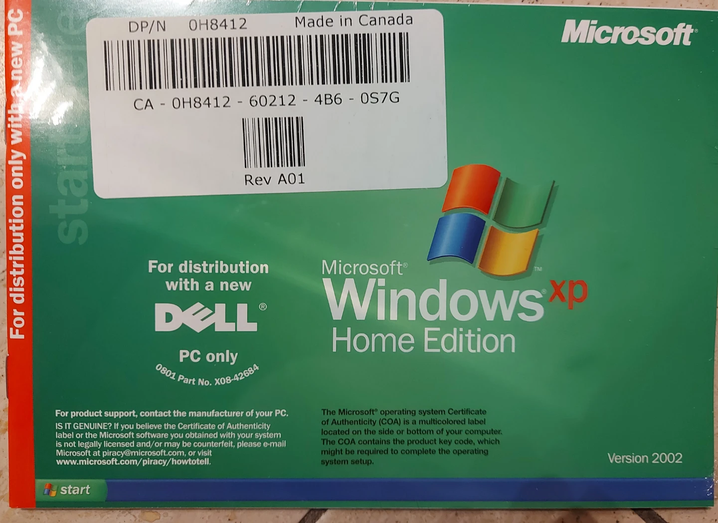 Microsoft Windows XP Home Edition Reinstallation CD