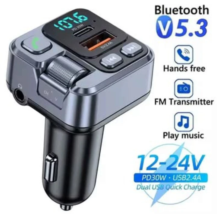 Bluetooth FM Transmitter Car Charger PD 30W