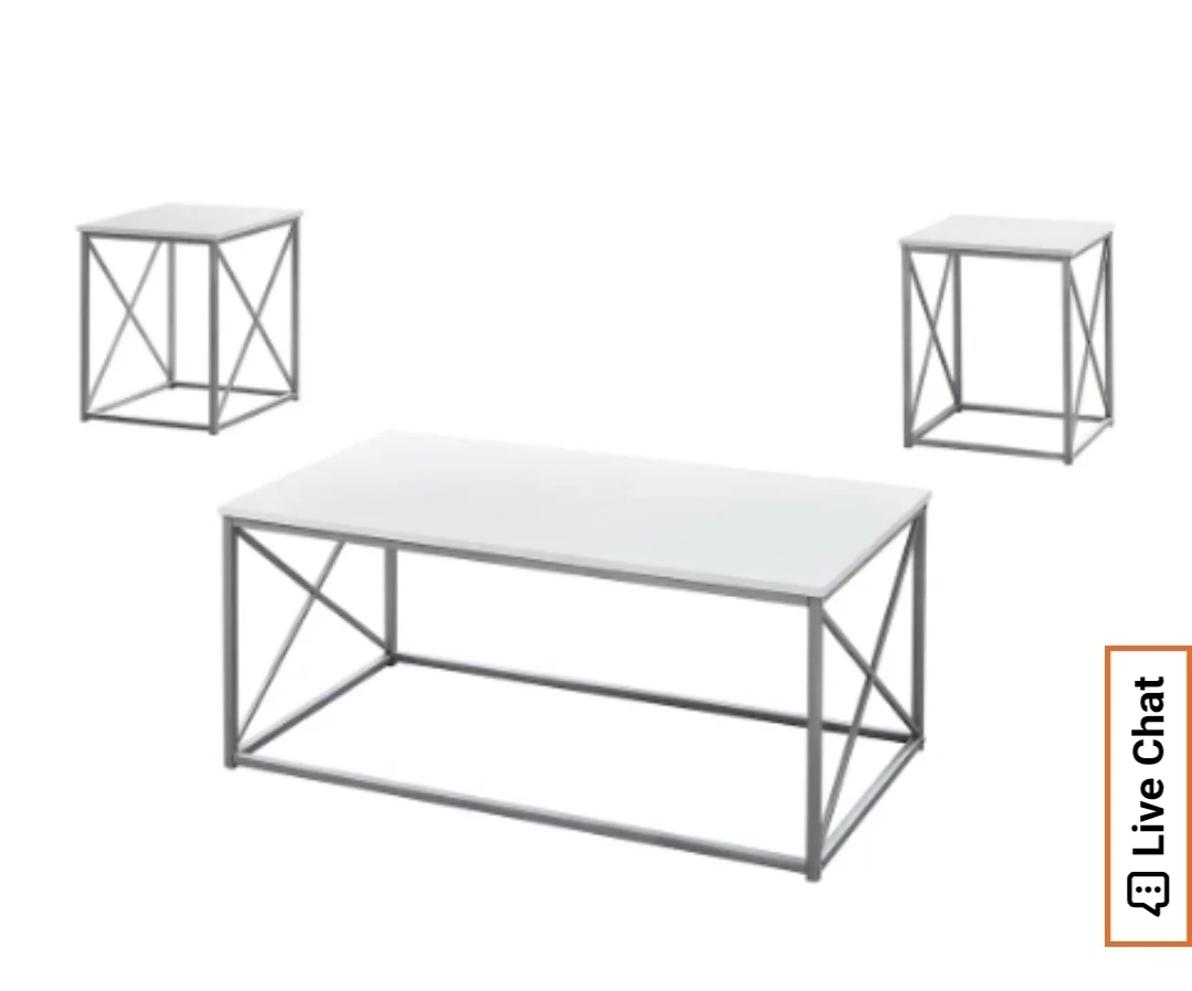 White Coffee Table and 2 End Tables Set - photo 3