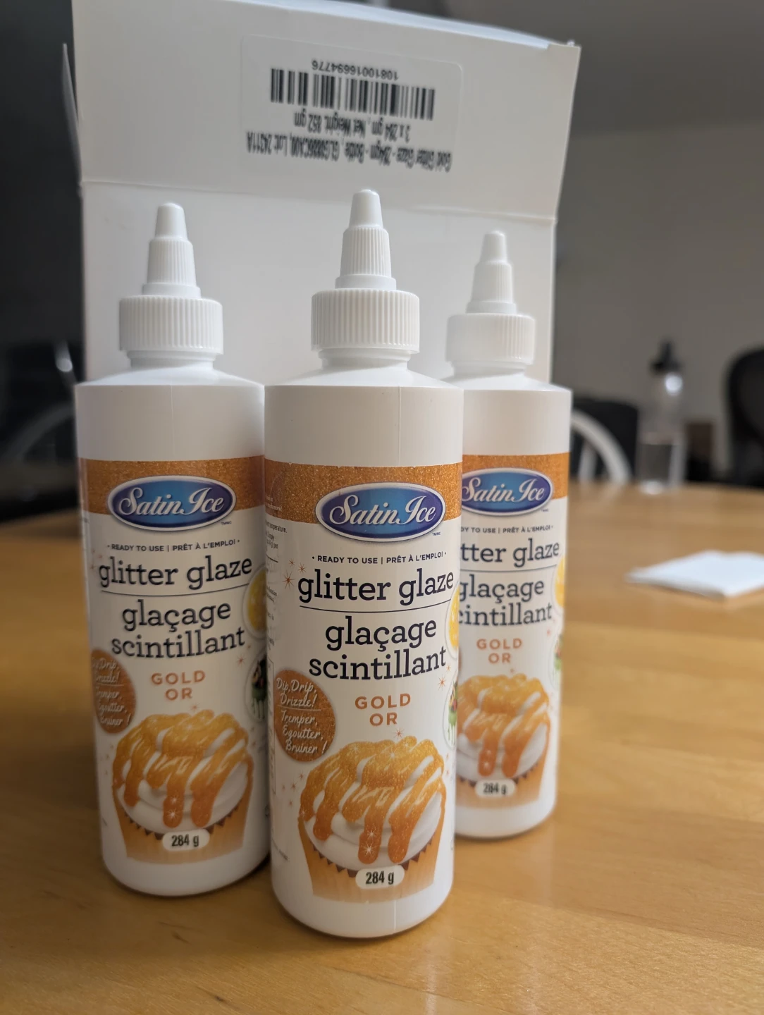 Satin Ice Ready to Use Glitter Glaze Gold - 9 x 284g Bottles