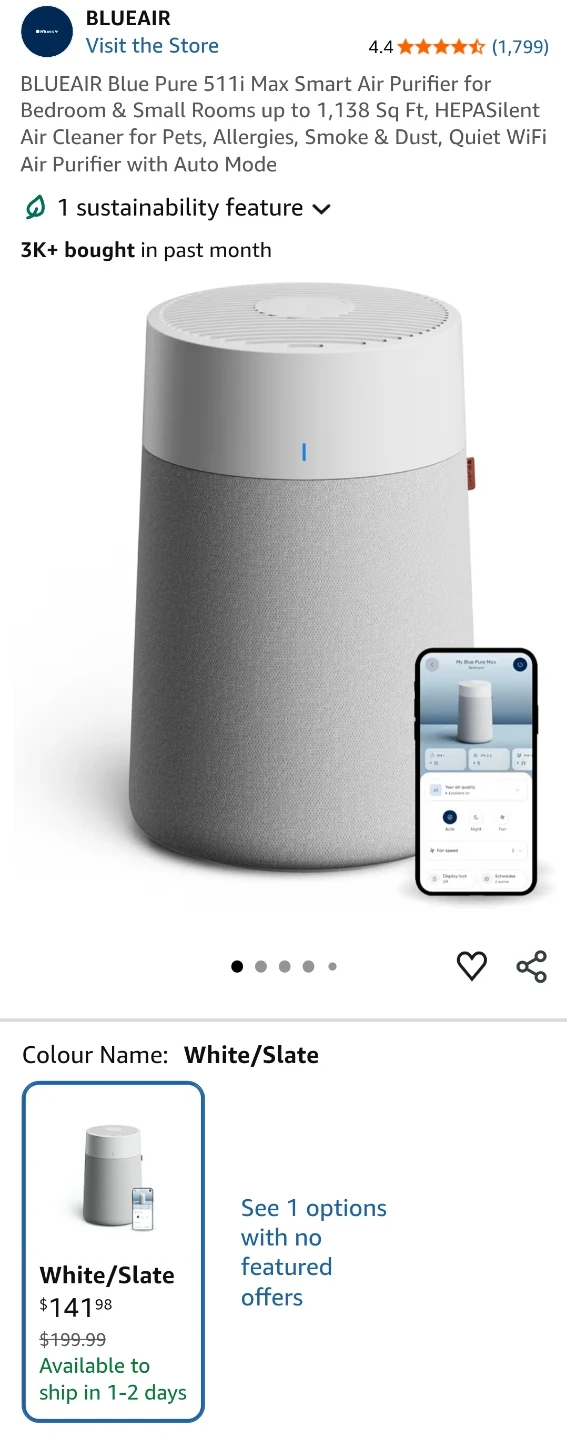 Blueair Blue Pure 511i Max Air Purifier - photo 2