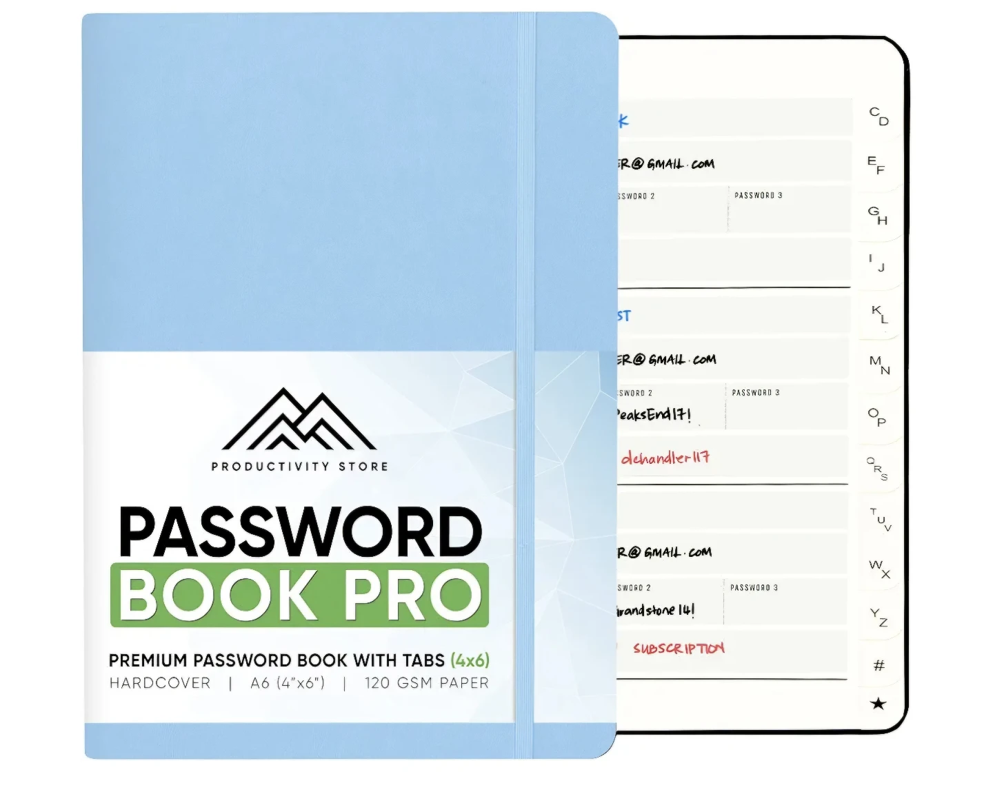 Productivity Store Password Book With Alphabetical Tabs