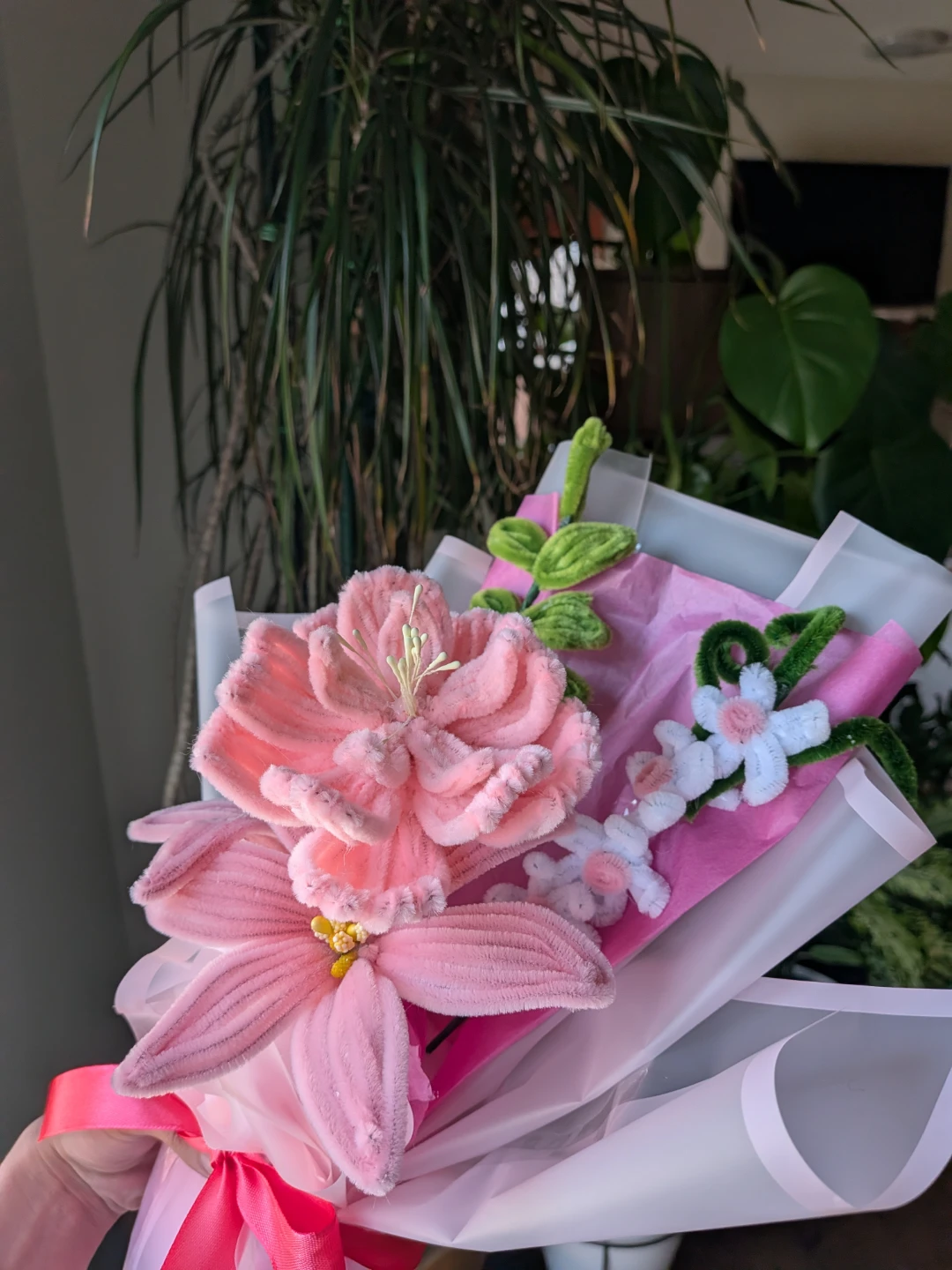 Nush handmade Pink Plush Flower Bouquet - photo 4