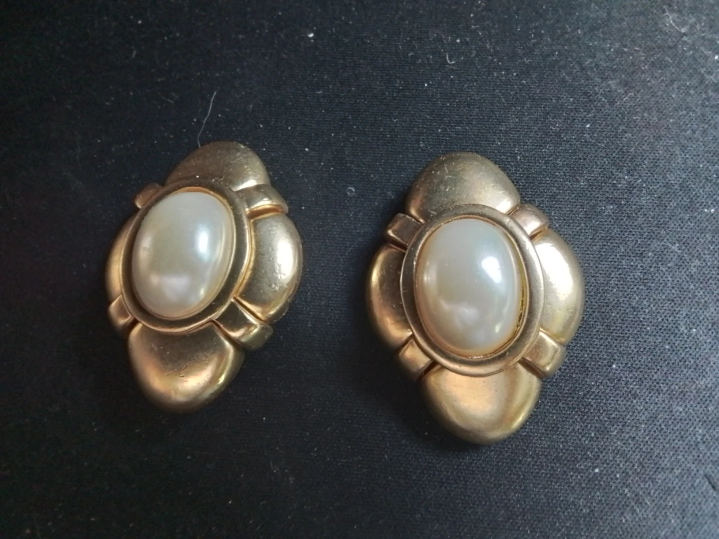 Gold Tone Clip-On Earrings with Faux Pearl - photo 4