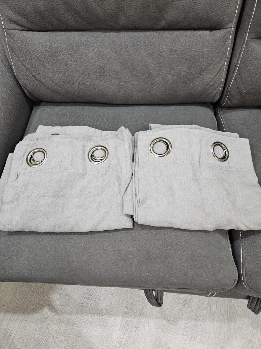 Gray Blackout Gourmet Curtains like NEW 2 Pieces - photo 2