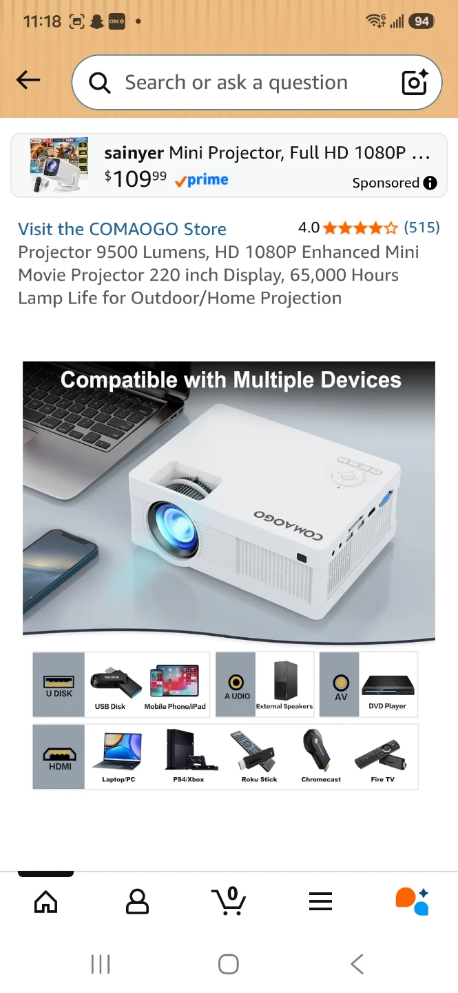 COMAOGO Mini Projector – Full HD 1080P - photo 3