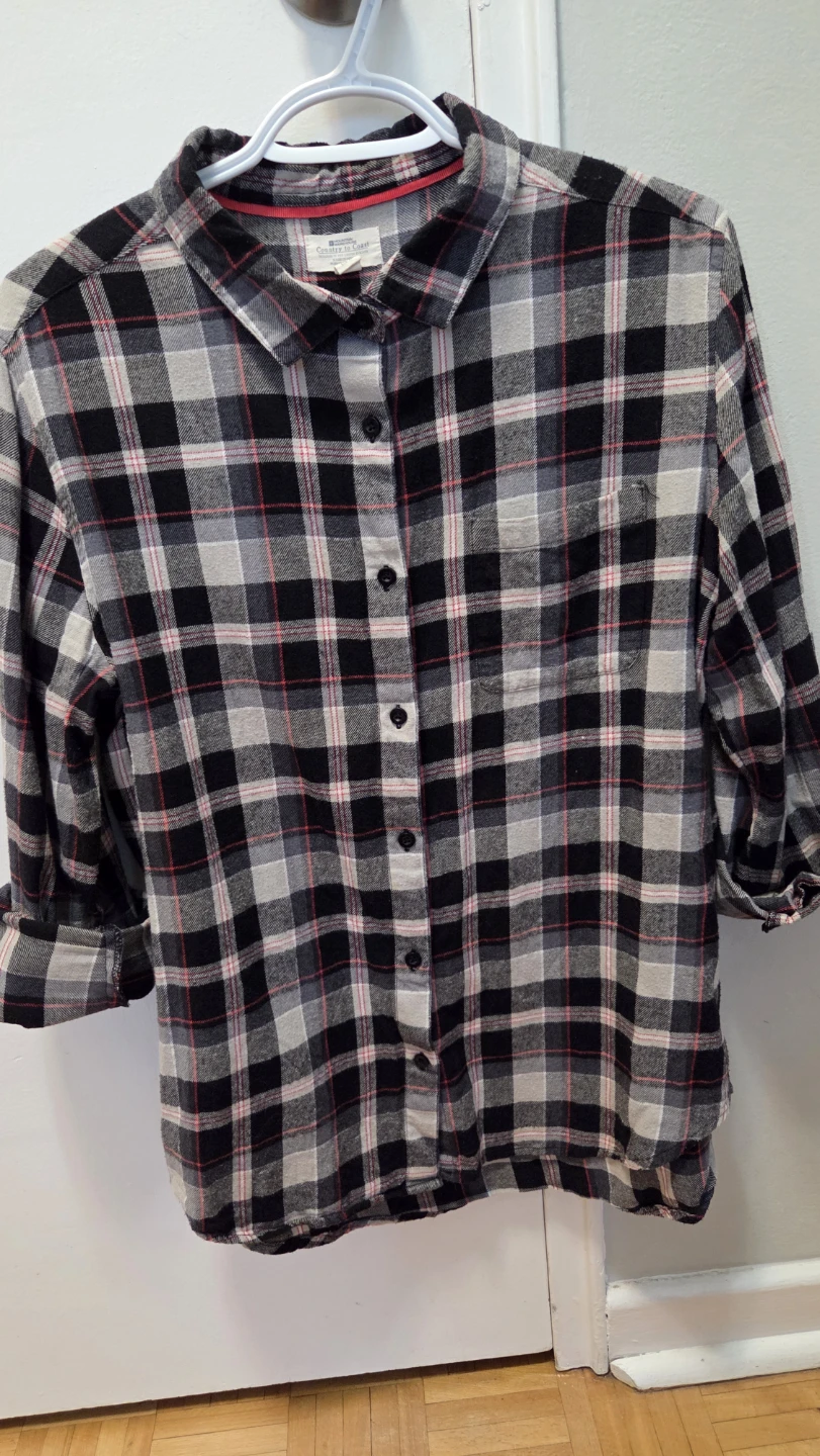 Men's Plaid Shirt – Grey – Size L – Great Condition