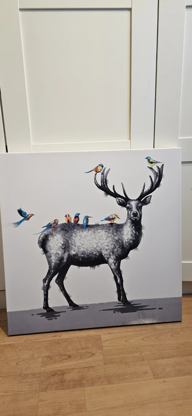 Canvas Wall Art - Deer and Birds