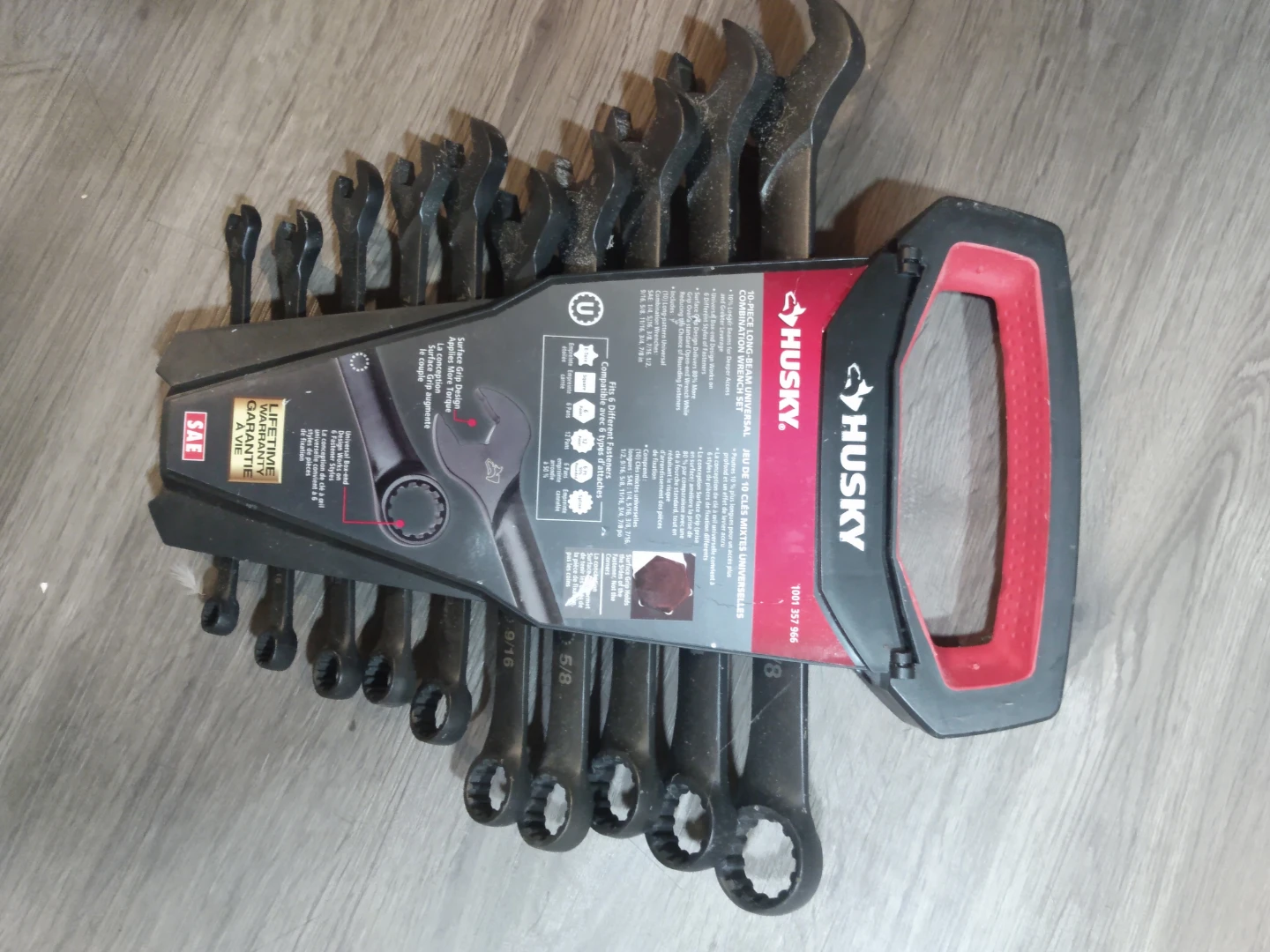Husky 10-Piece Long-Beam Universal Combination Wrench Set (SAE)