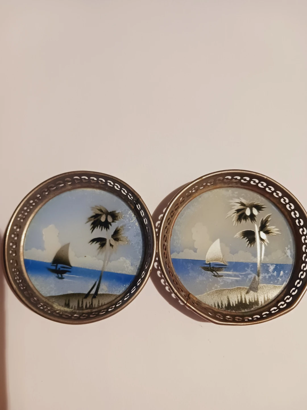 Set of 2 Vintage Handpainted Coasters - photo 4