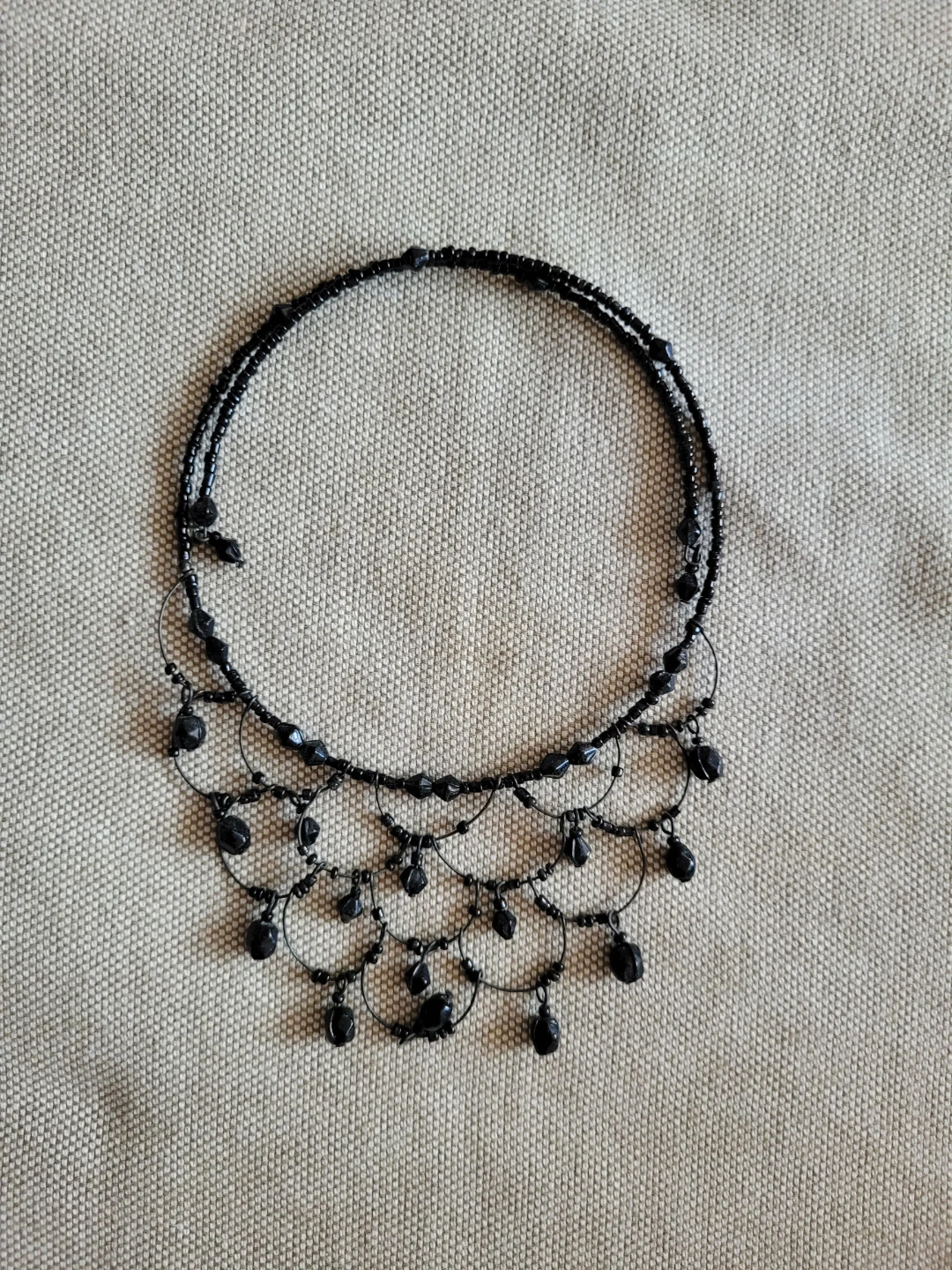 Black Beaded Necklace