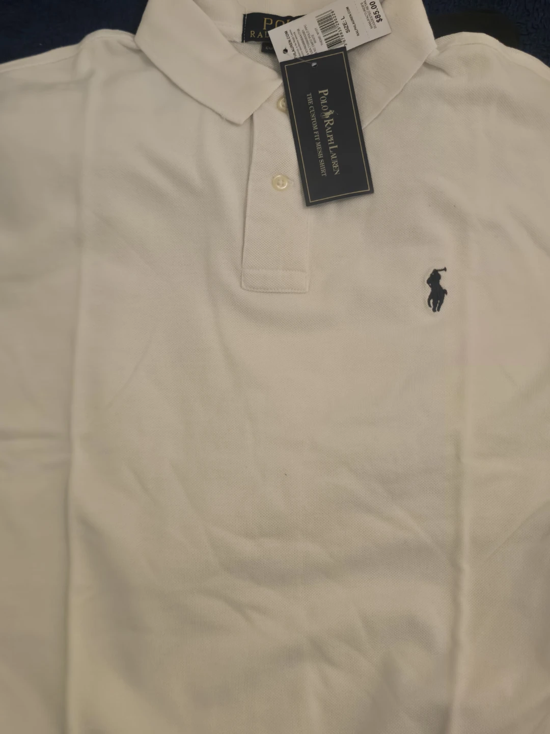 Polo Ralph Lauren Custom Fit Polo Shirt (White, Size L) - photo 2