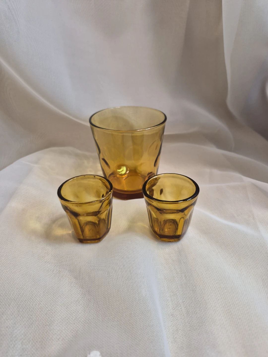 Lot of 3 Vintage Amber Glasses - photo 3