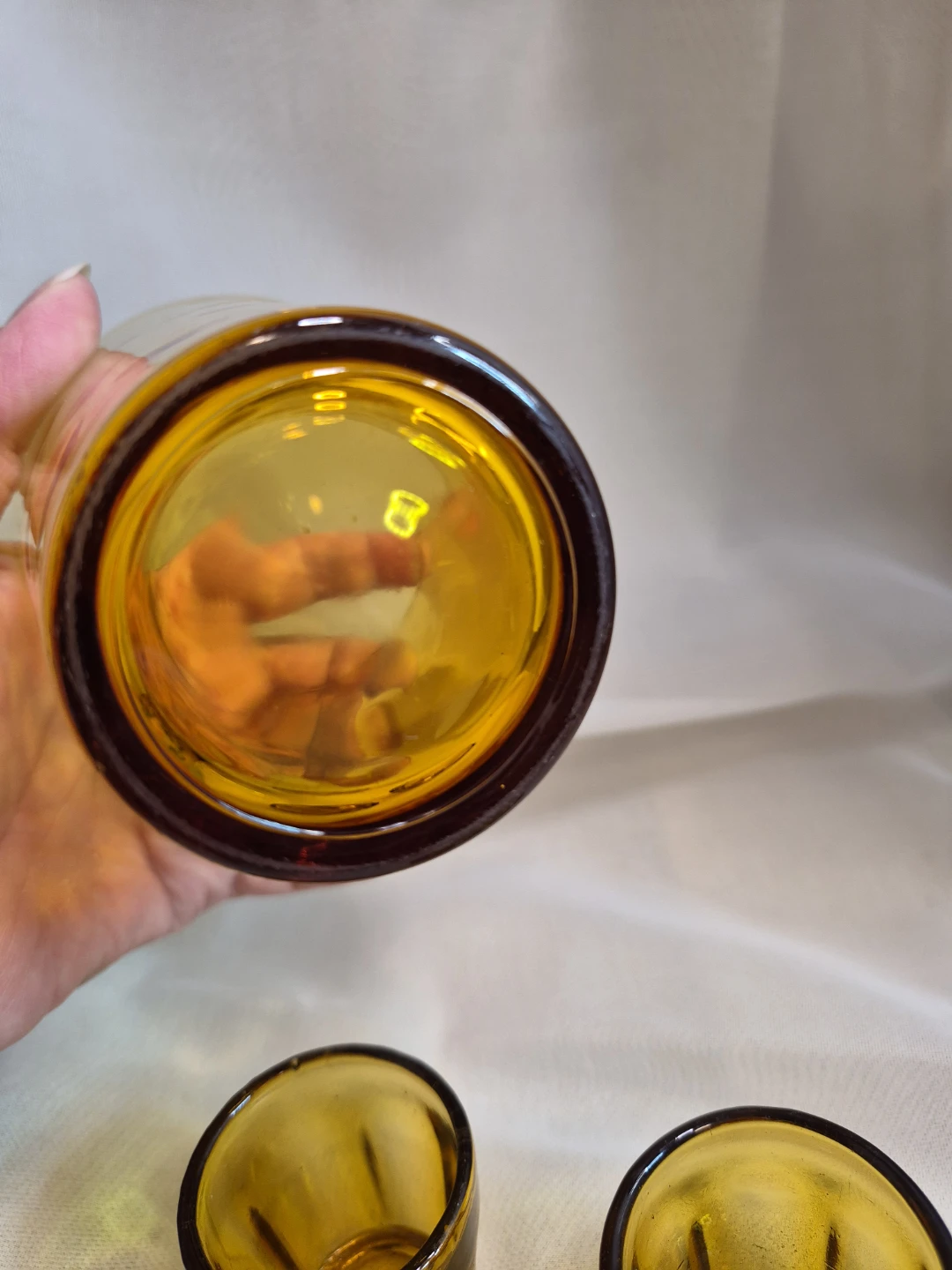 Lot of 3 Vintage Amber Glasses - photo 4