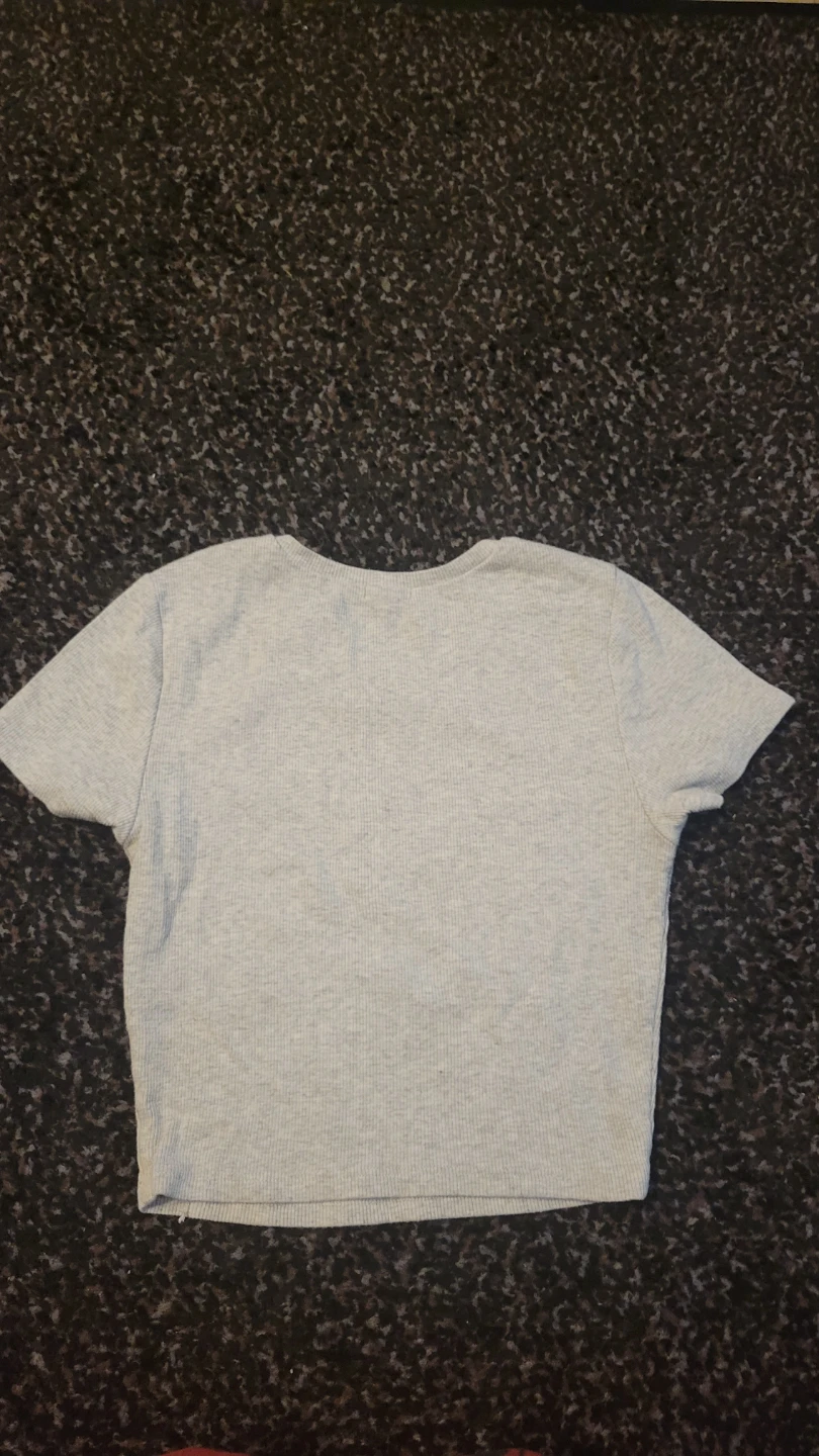 Garage Grey Ribbed Cropped T-Shirt - photo 2