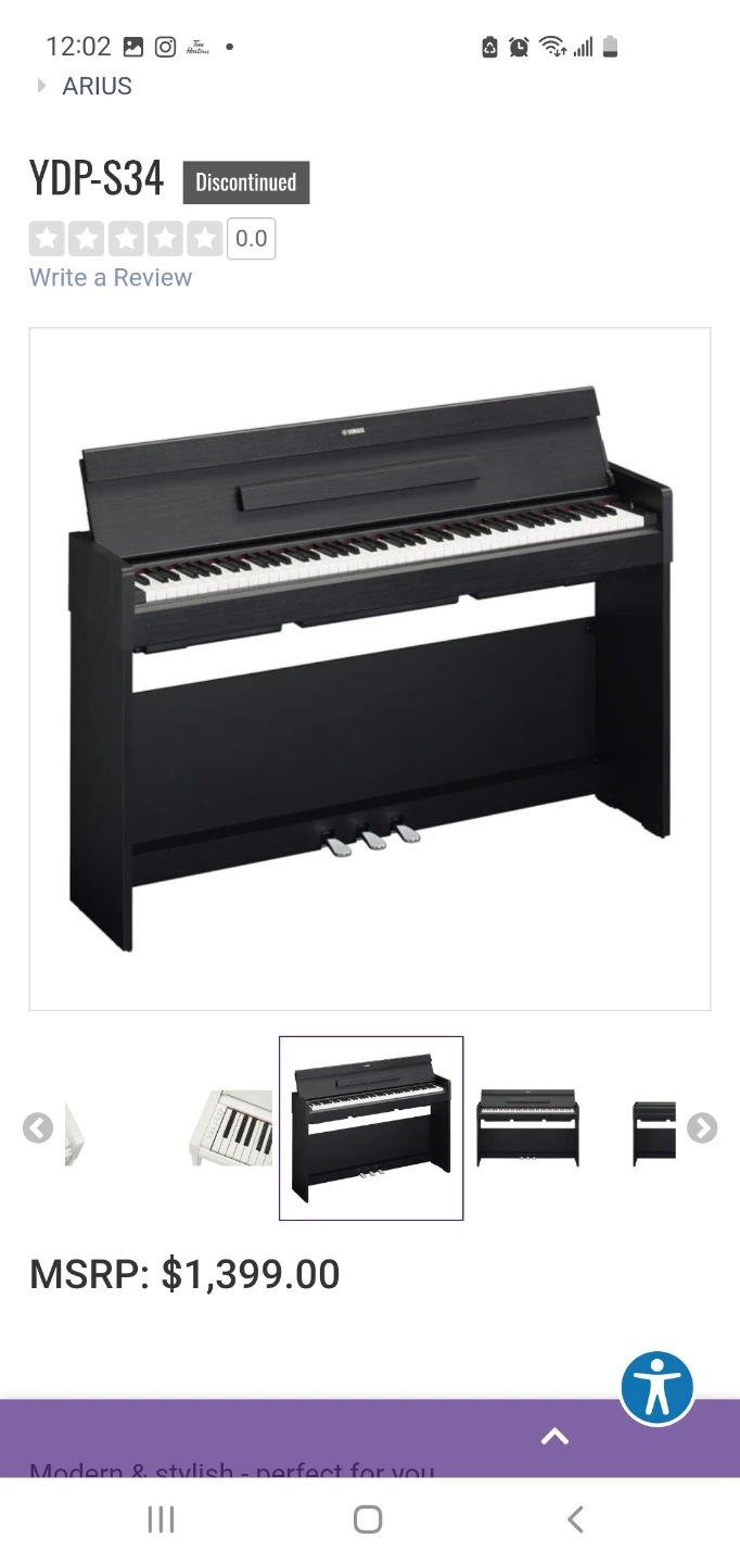 Yamaha Arius YDP-S34 Digital Piano