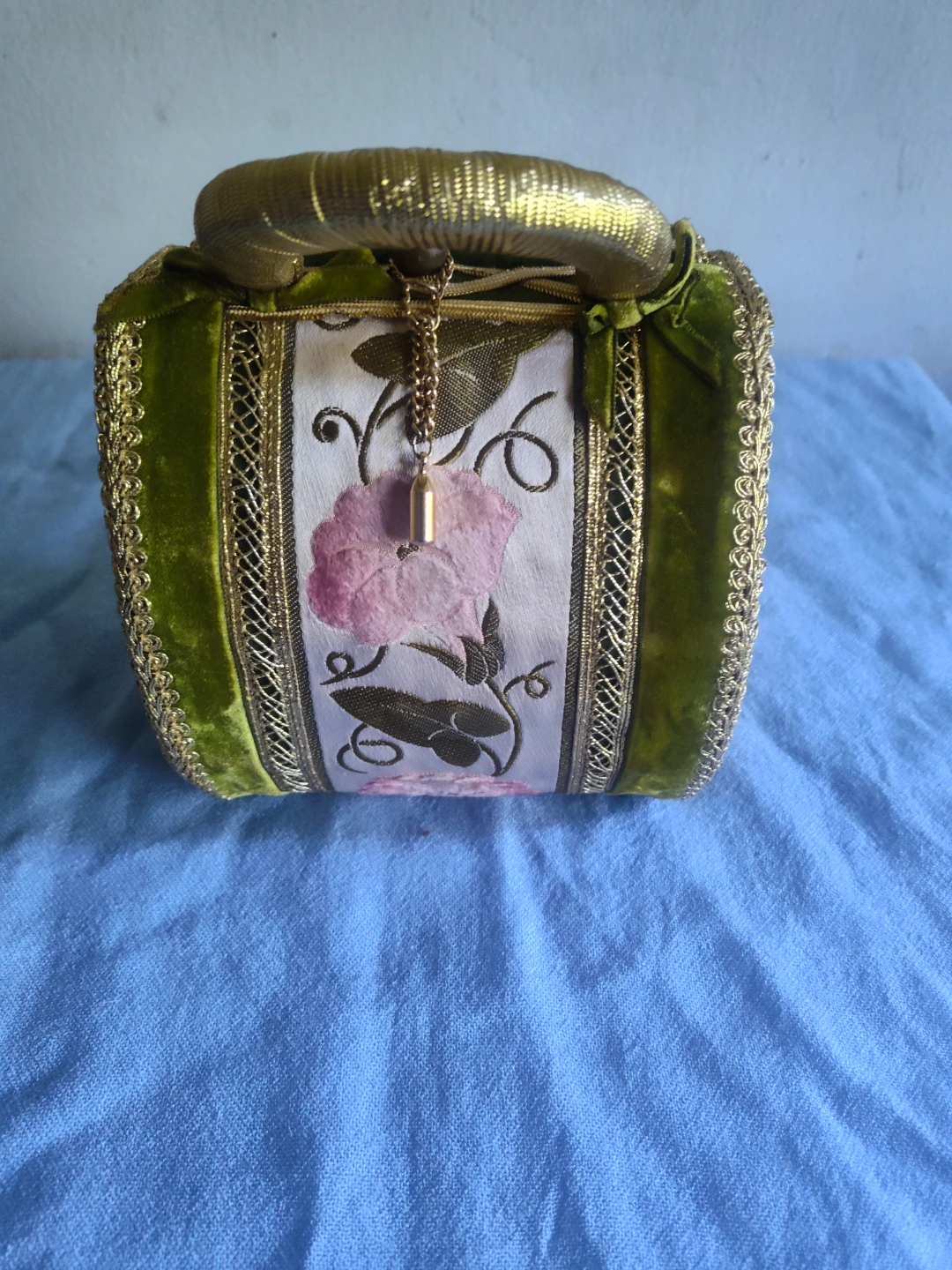 Vintage Toni Cotton Palm Beach Beaded Trinket Box - photo 3