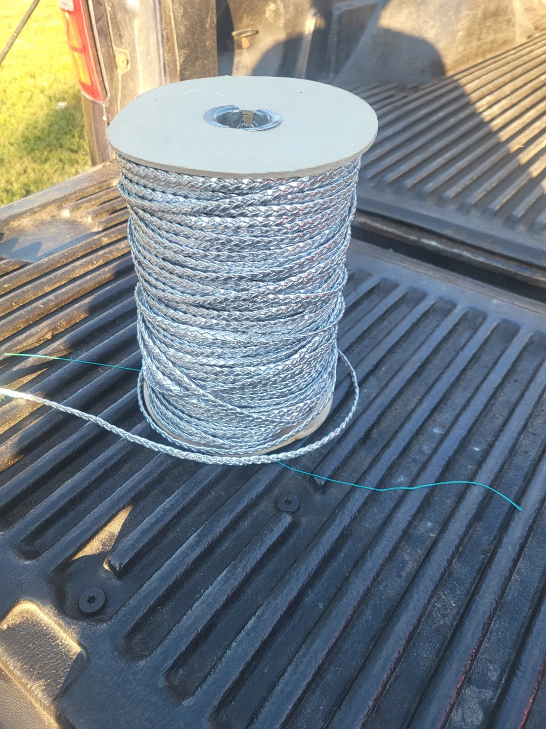 Spool of Silver Braided Rope