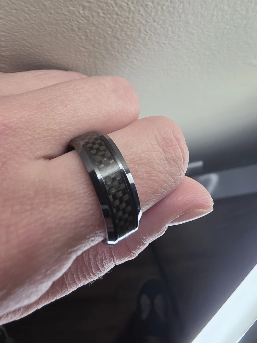 Men  black ceramic ring