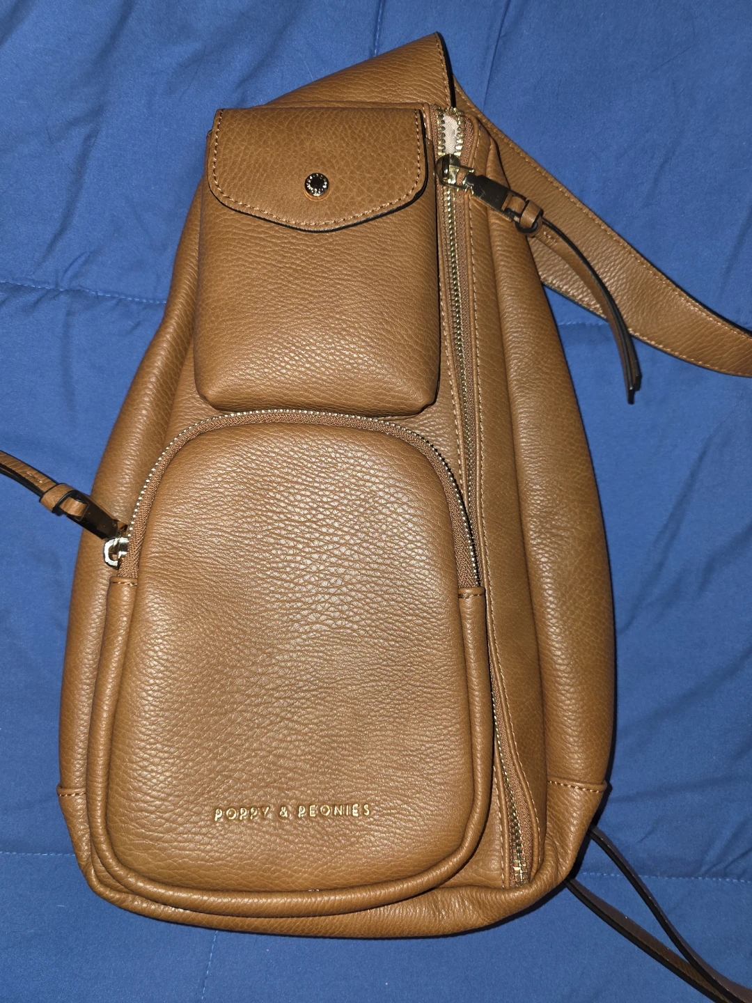 Poppy & Peonies Sling Bag - Cognac