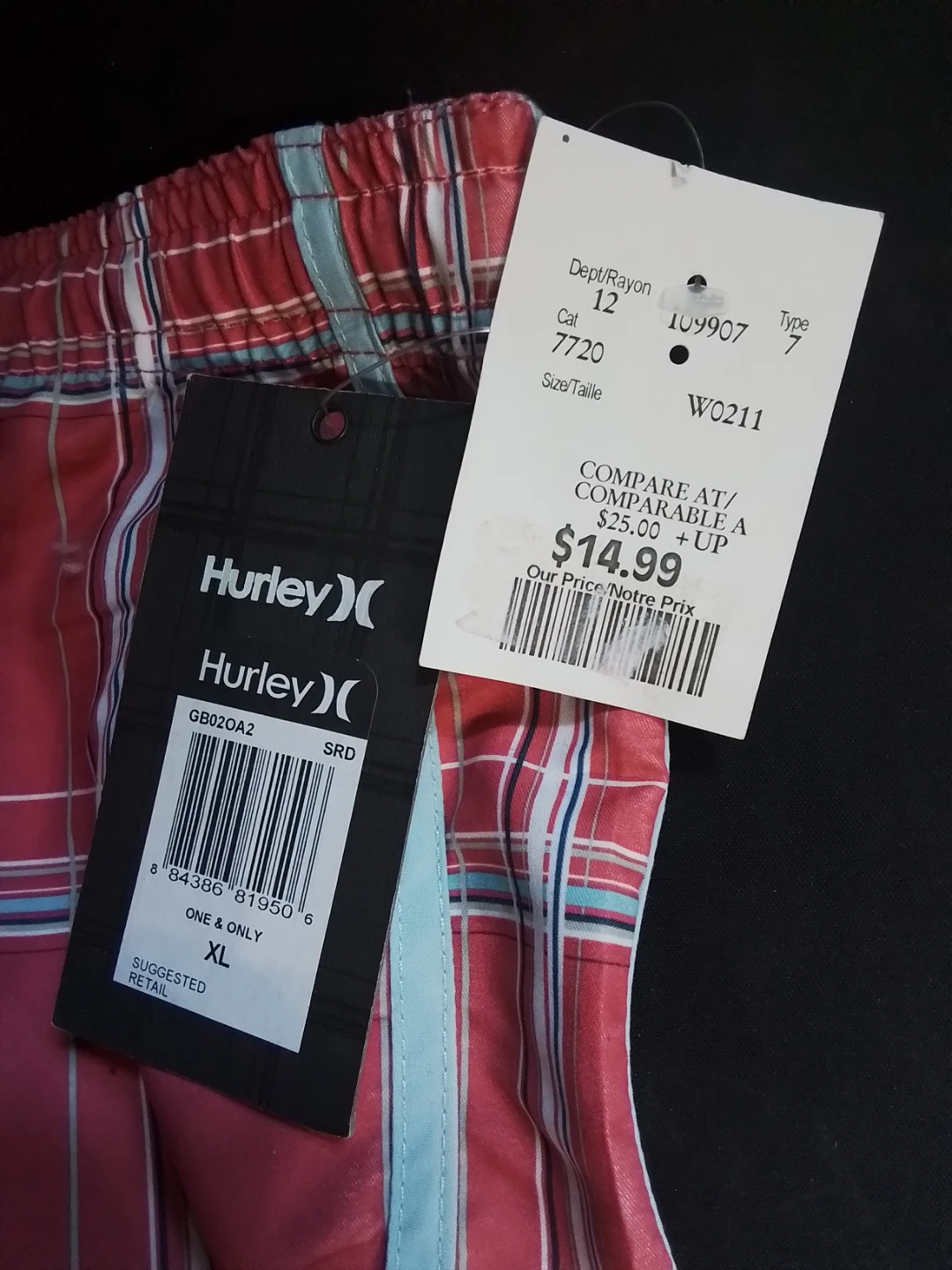 Hurley Plaid Swim Trunks Shorts XL - photo 2