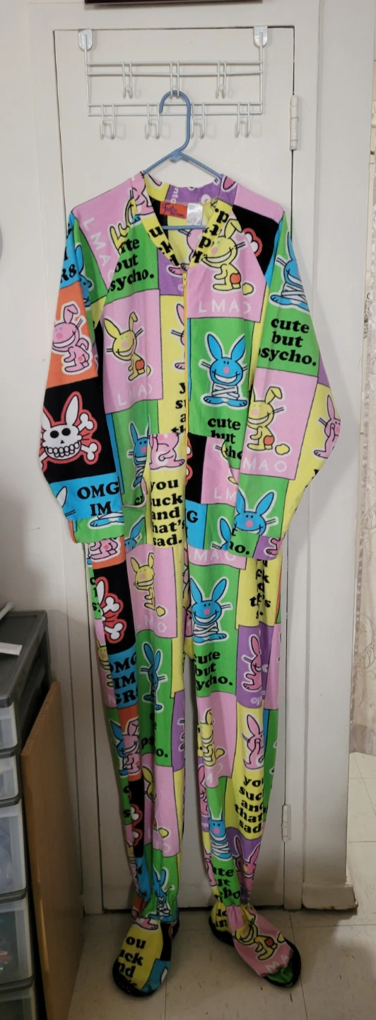 Footie Onsie with Flap Bottom and pockets  (Happy Bunny)