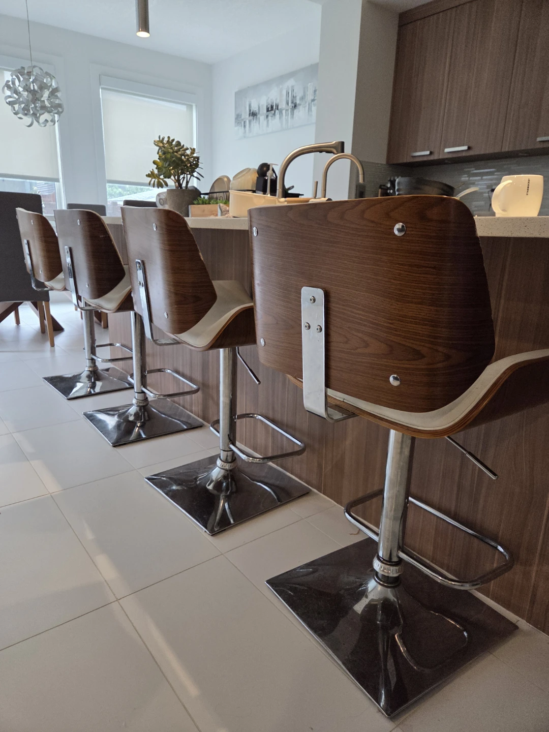 Adjustable Swivel Bar Stools - Set of 5