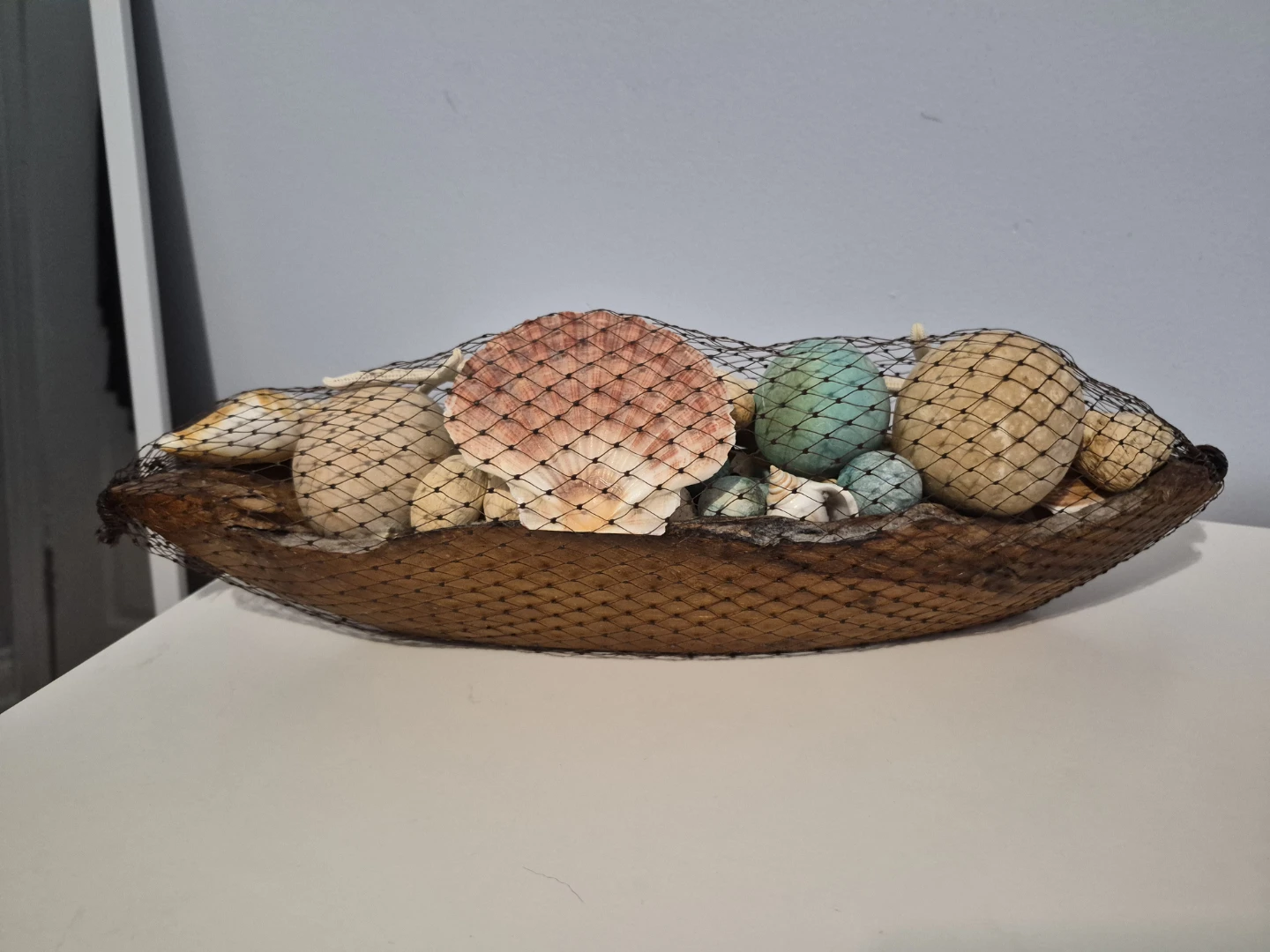 Decorative Nautical Display with Shells and Starfish
