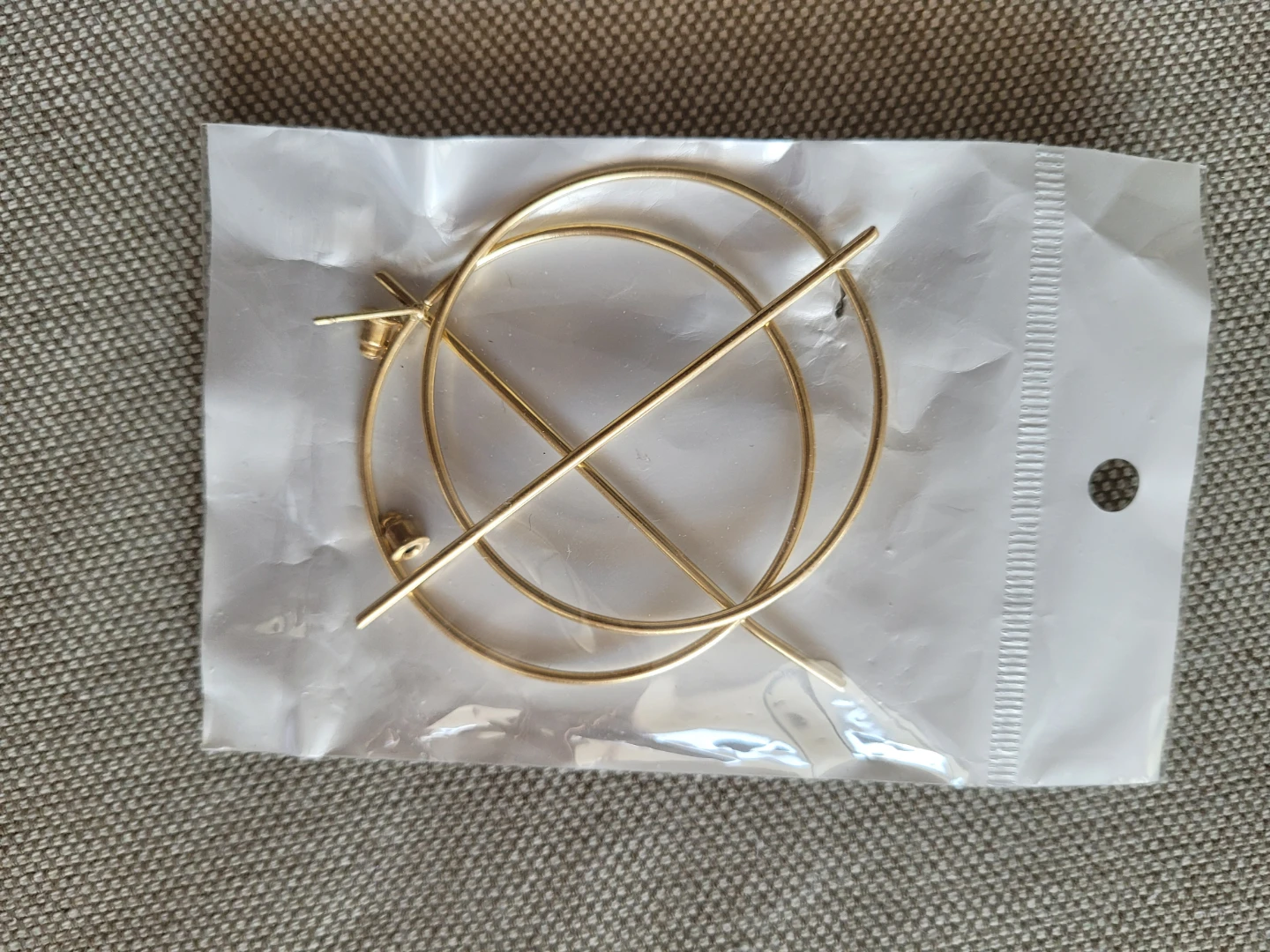 Gold Abstract Hoop Hair Clip