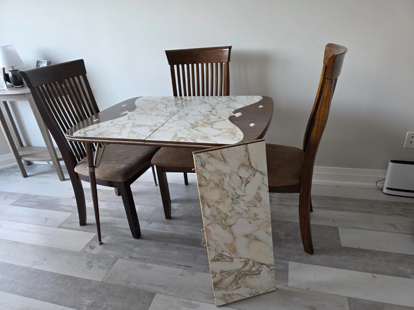 True Retro Marble Top Dining Table with Chairs
