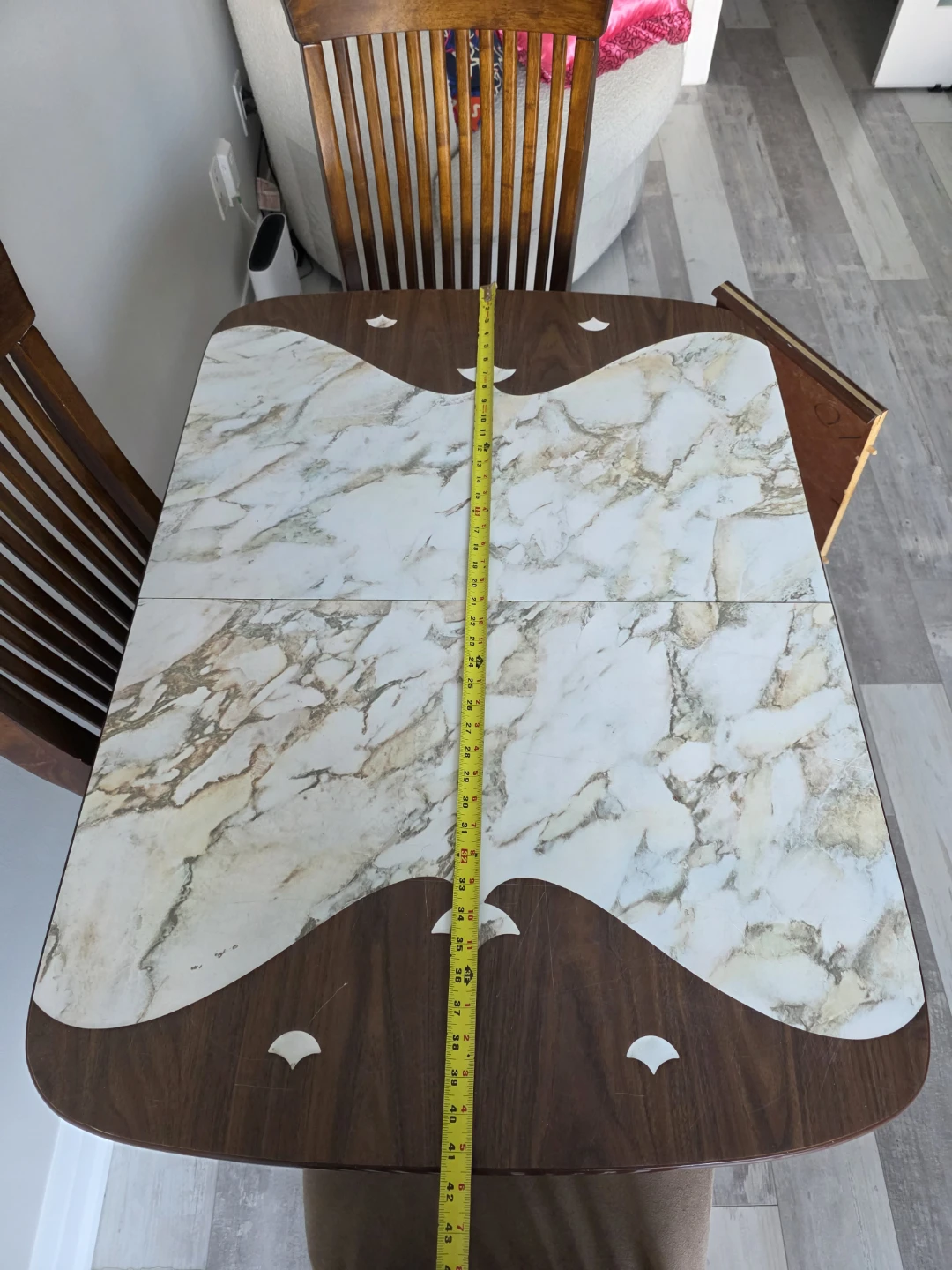 True Retro Marble Top Dining Table with Chairs - photo 3