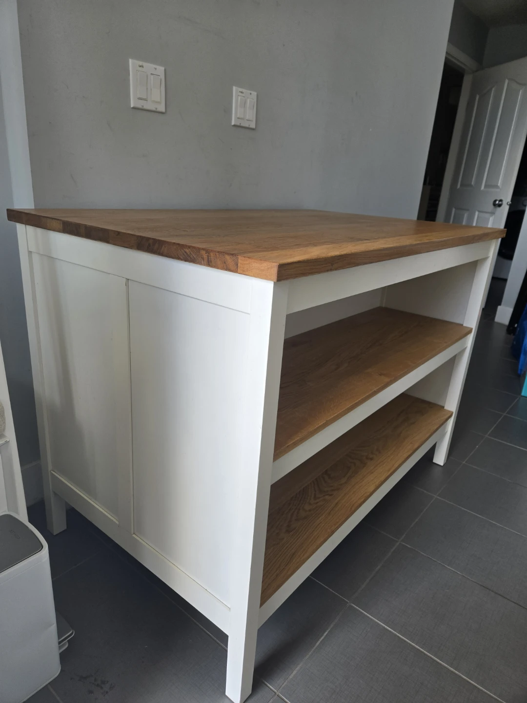 Newly refinished ikea tornviken kitchen island butcher block