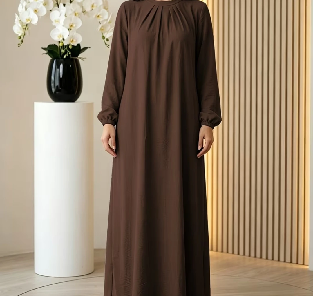 Brown Long Sleeve Maxi Dress XL - photo 2