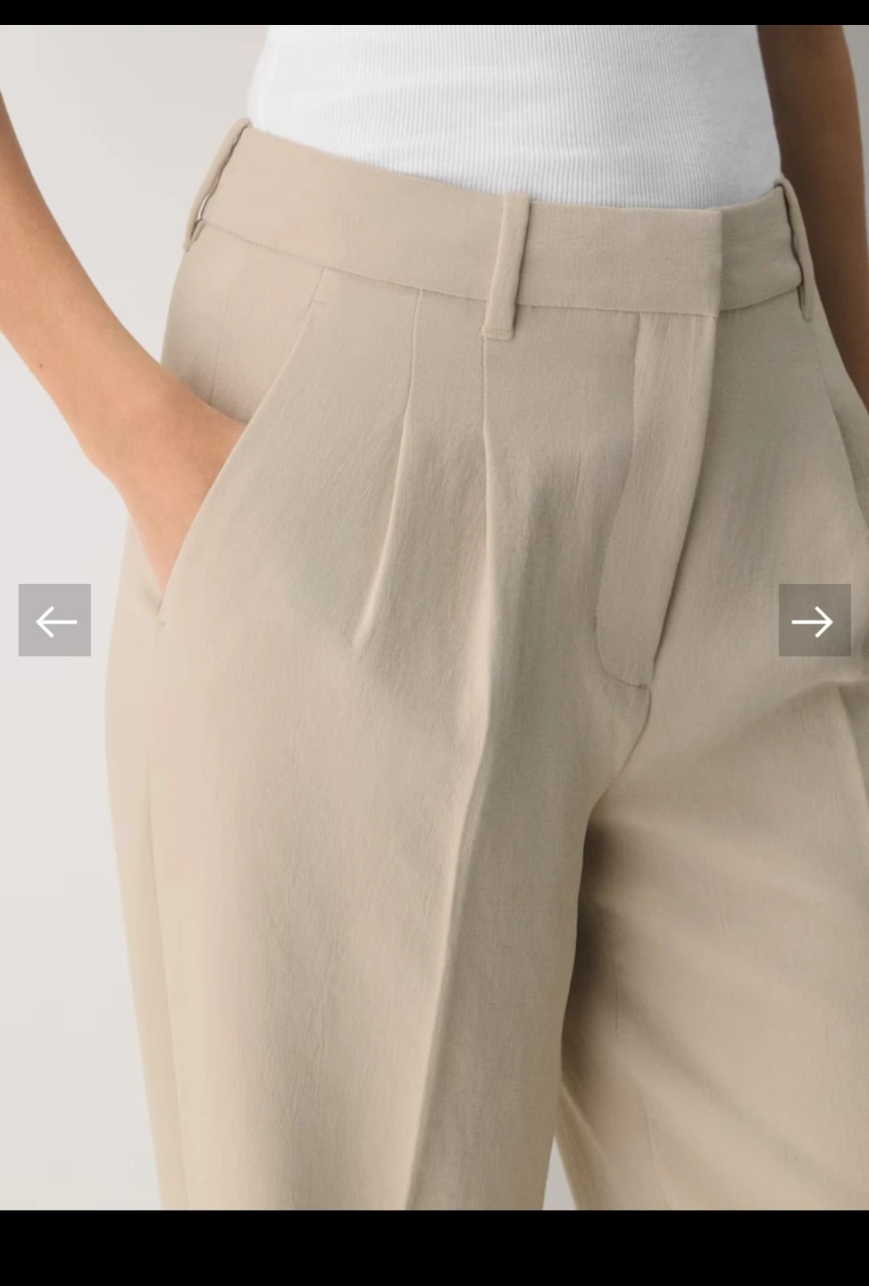Beige Wide Leg Trousers aritizia - photo 4