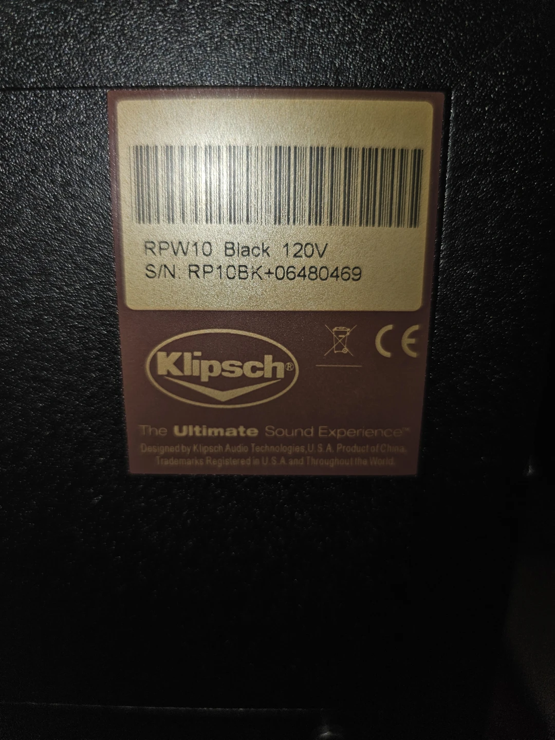 Klipsch RPW10 Black Subwoofer - photo 2