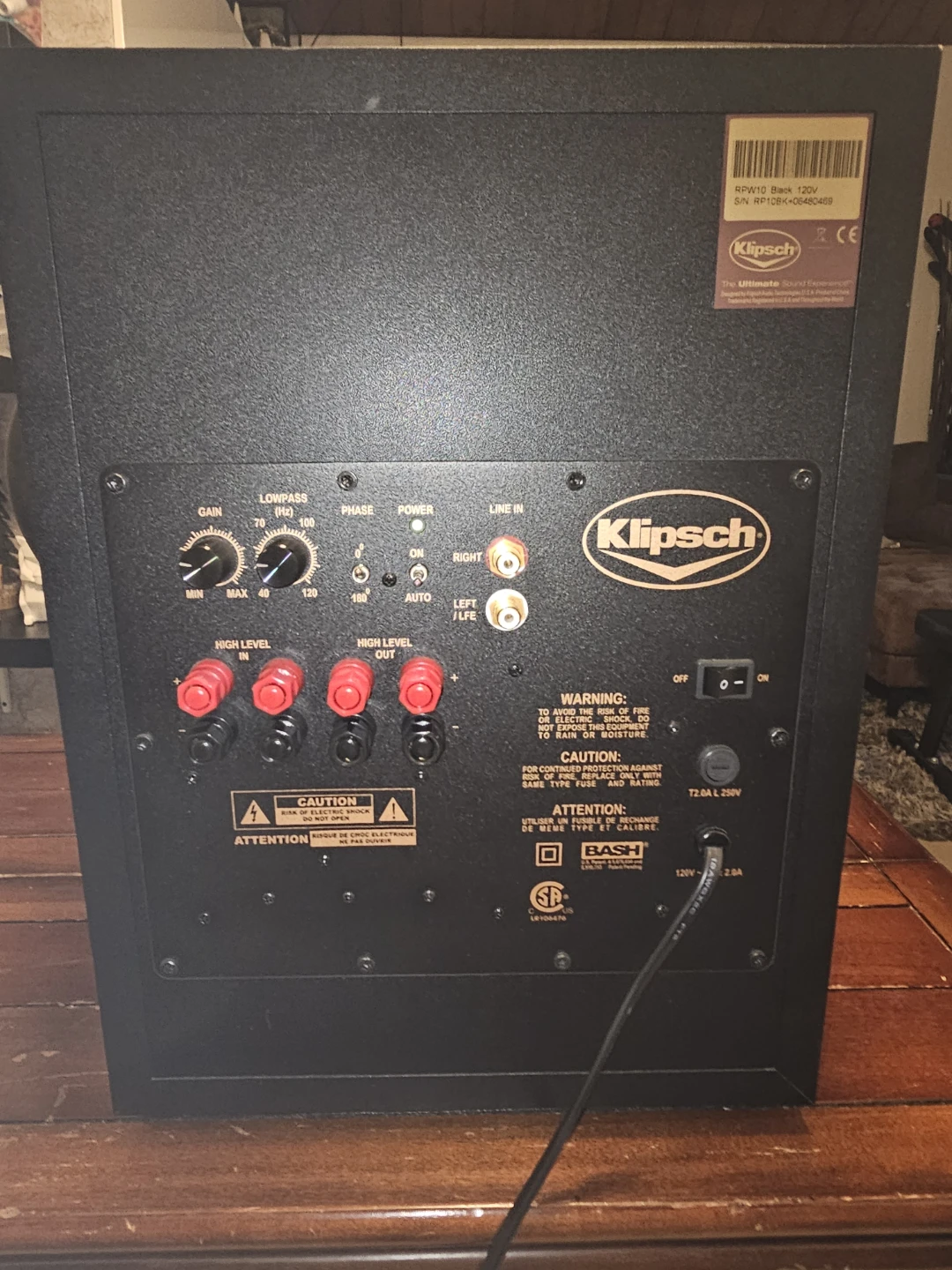 Klipsch RPW10 Black Subwoofer - photo 3