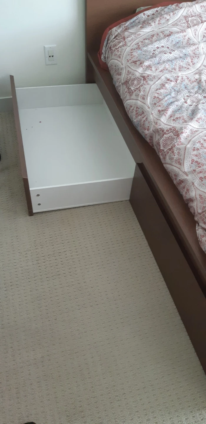 Brown Wooden Bed Frame with Storage Drawers - photo 2