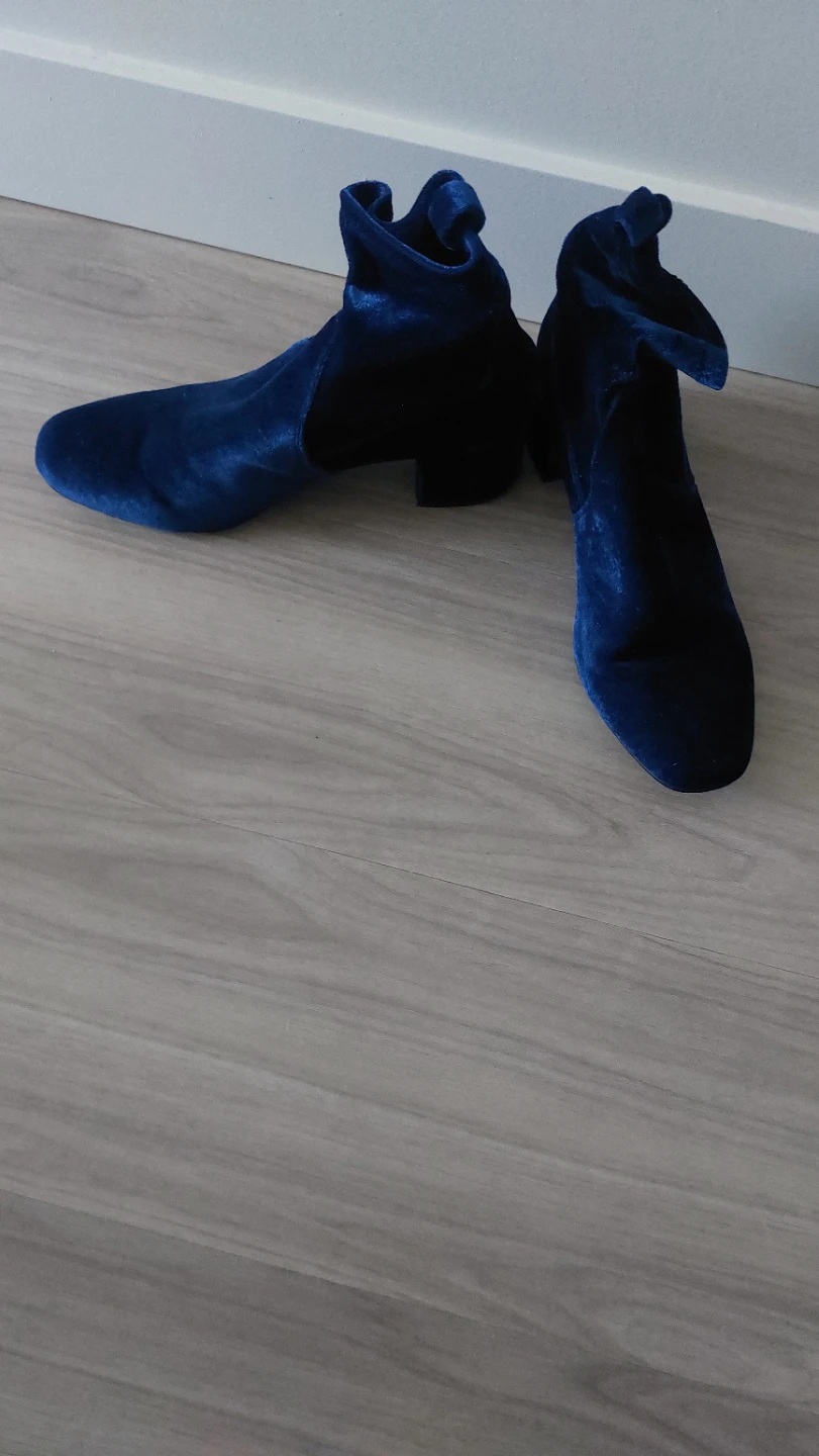 Blue Velvet Ankle Boots - photo 2